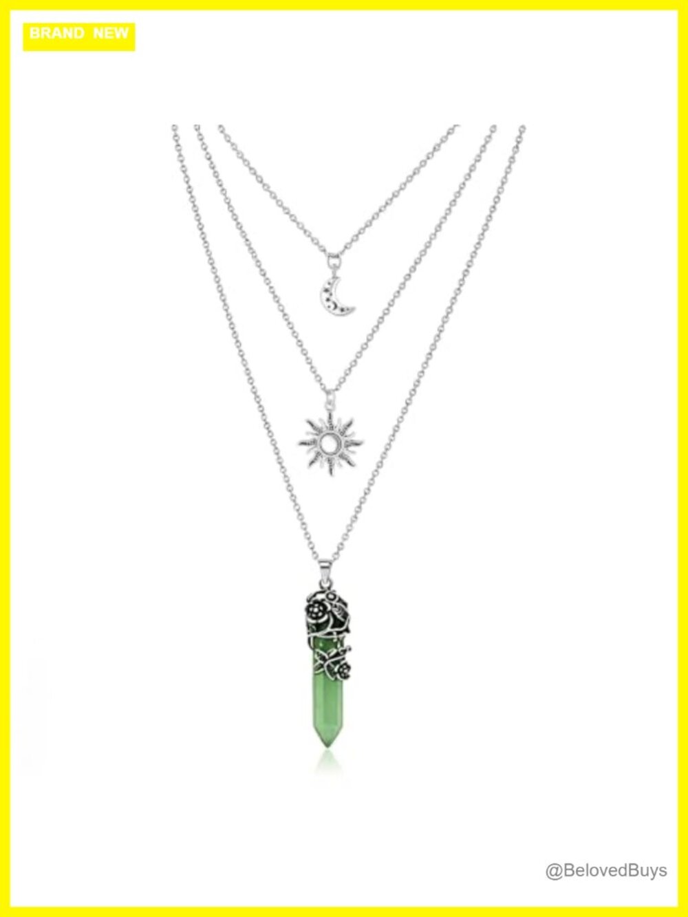 Teensmagic 3-Piece Layered Necklace Set Crescent Moon Choker Sun Pendant